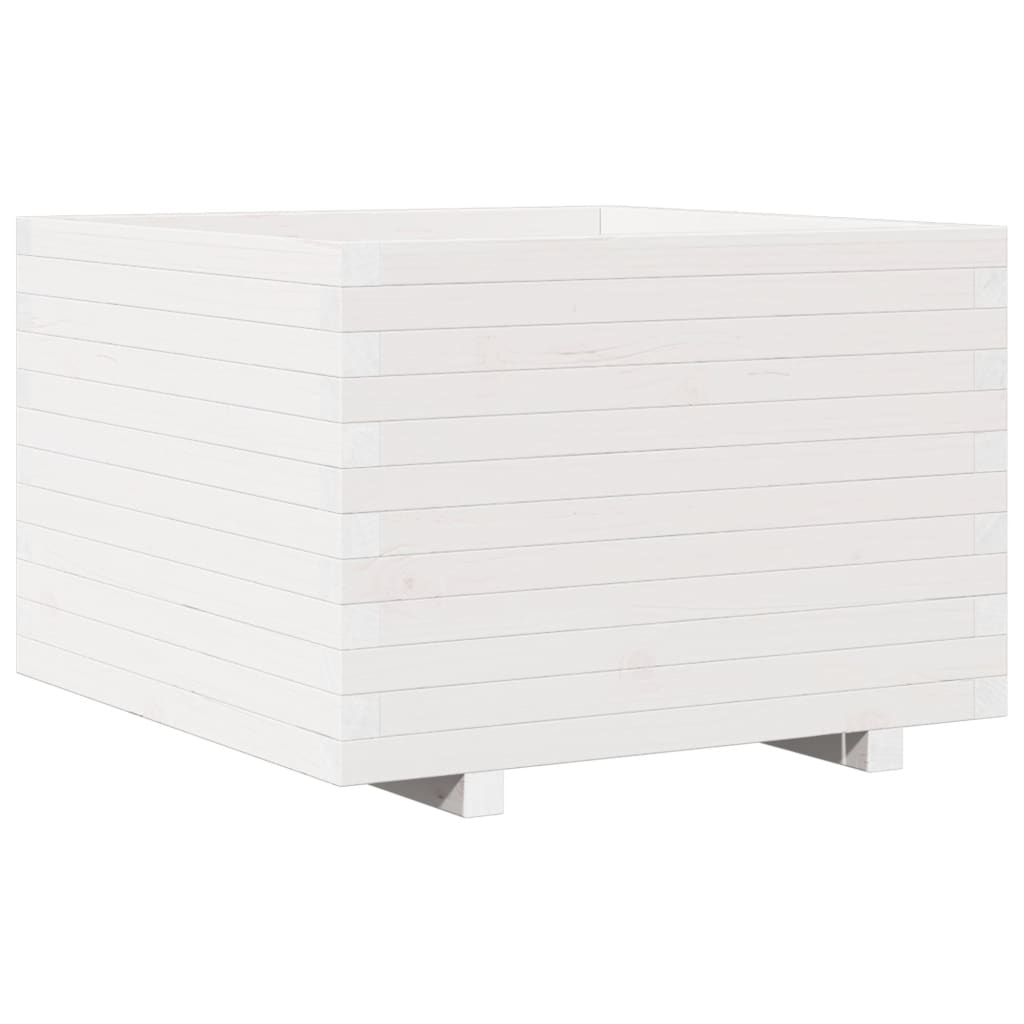 vidaXL Jardinera madera maciza de pino blanco 70x70x49,5 cm