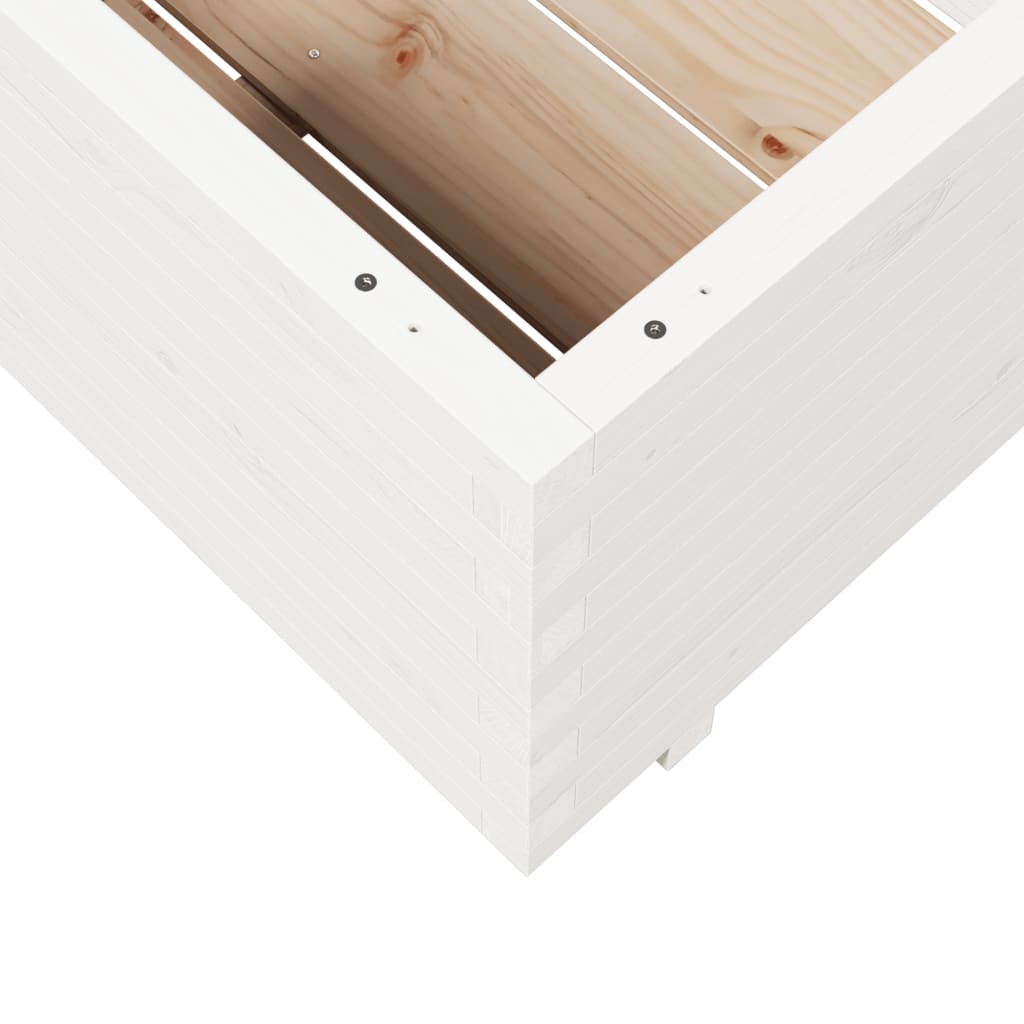 vidaXL Jardinera madera maciza de pino blanco 70x70x49,5 cm