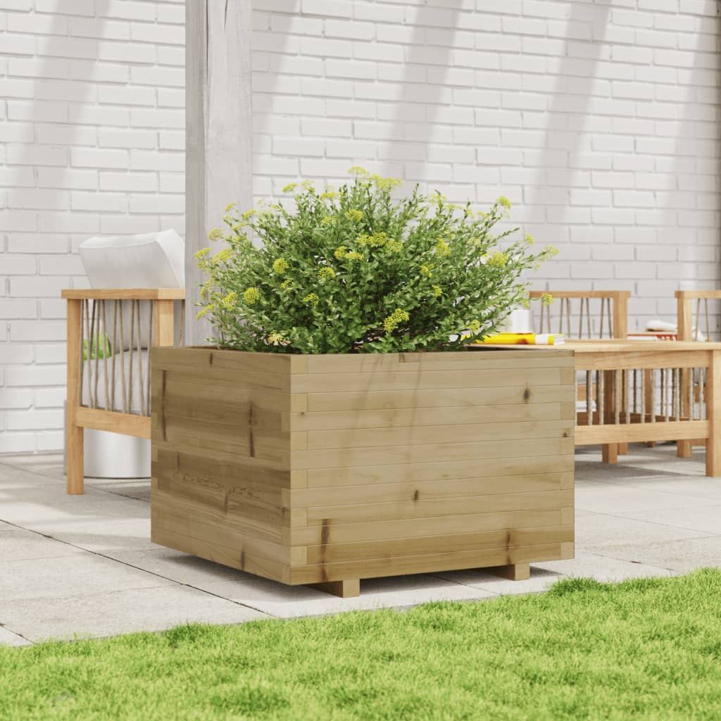 vidaXL Jardinera madera de pino impregnada 70x70x49,5 cm