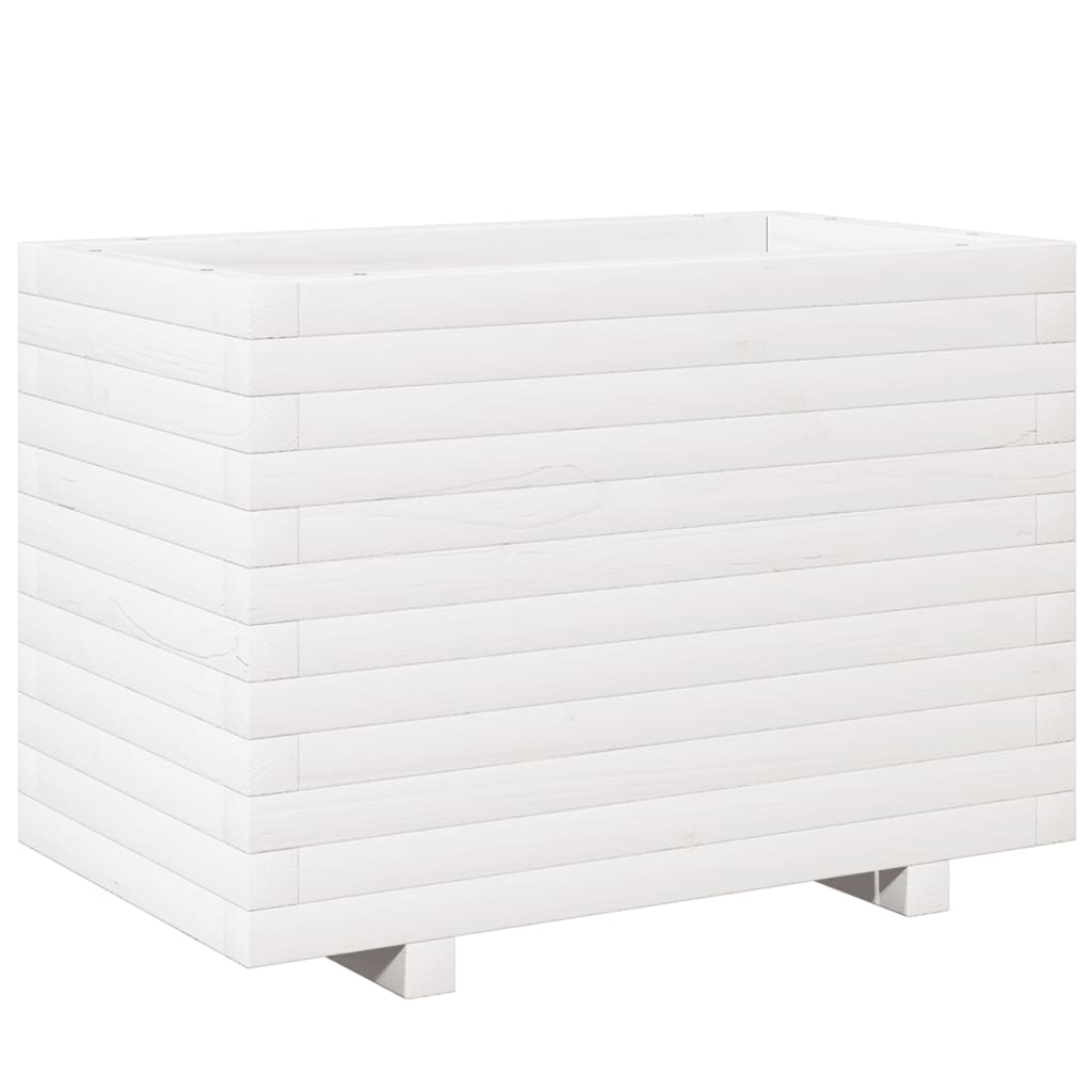 vidaXL Jardinera madera maciza de pino blanco 70x40x49,5 cm