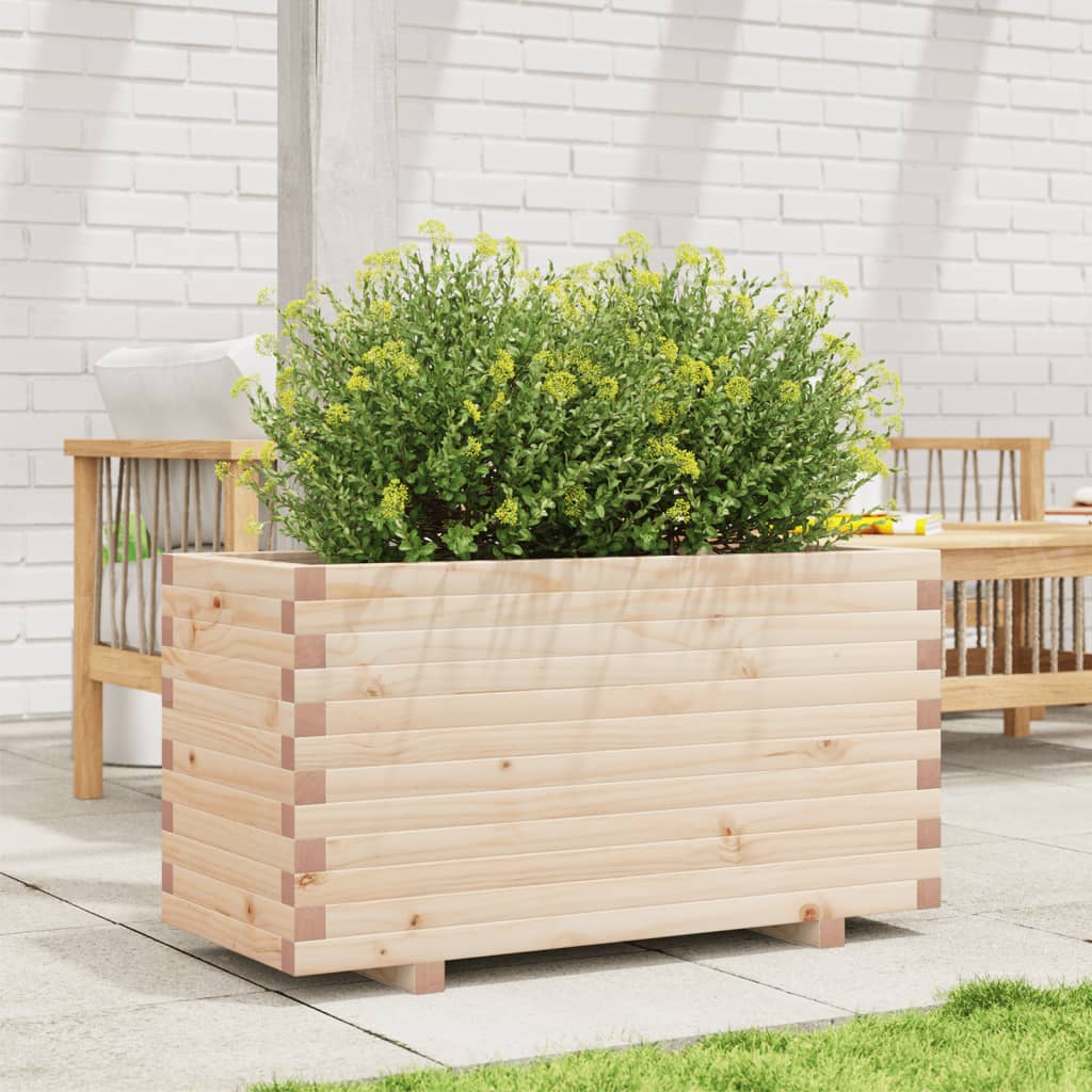 vidaXL Jardinera madera maciza de pino 90x40x49,5 cm