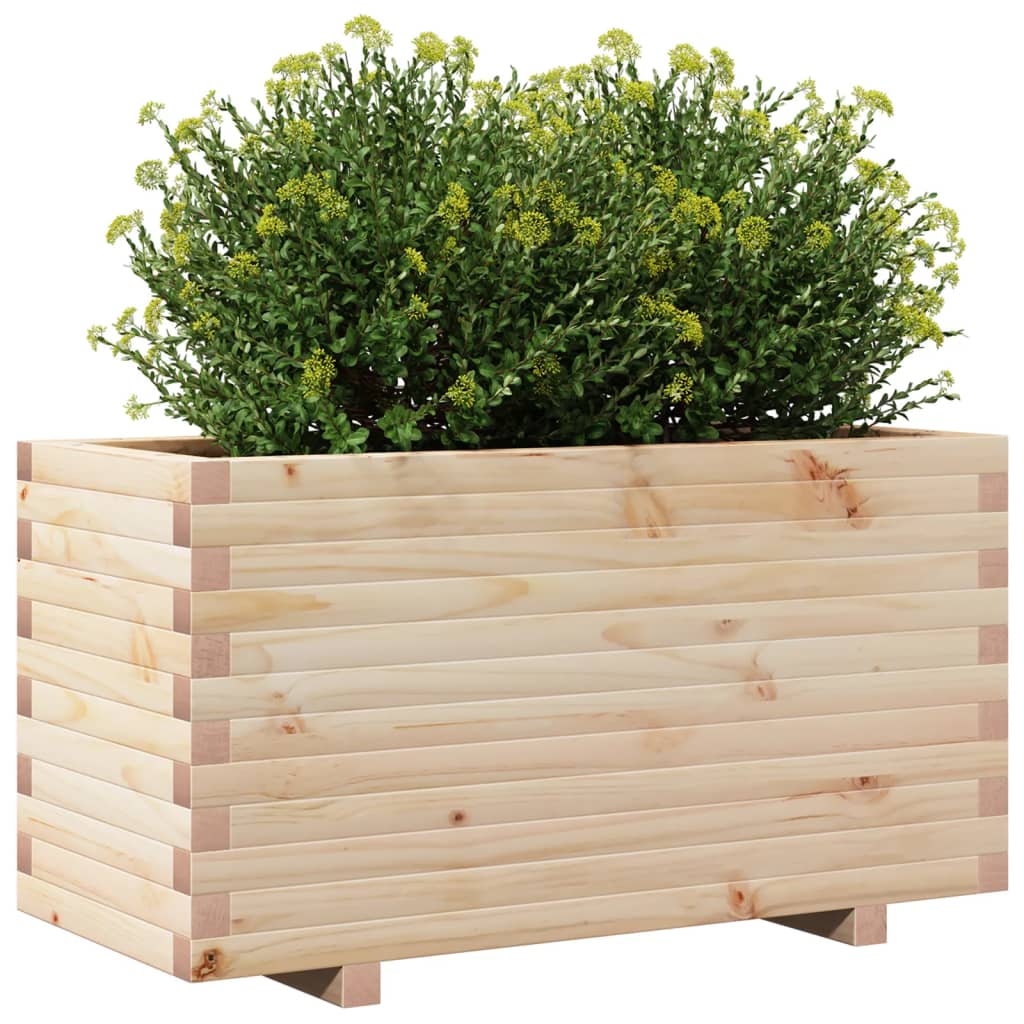 vidaXL Jardinera madera maciza de pino 90x40x49,5 cm