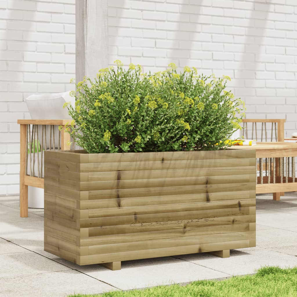 vidaXL Jardinera madera de pino impregnada 90x40x49,5 cm