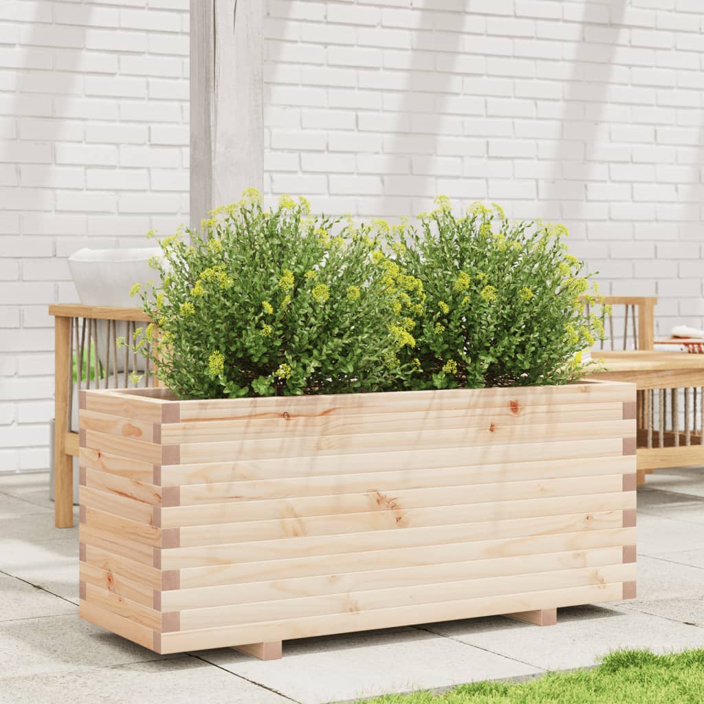 vidaXL Jardinera madera maciza de pino 110x40x49,5 cm