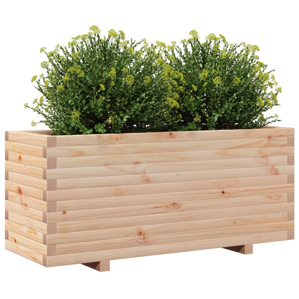 vidaXL Jardinera madera maciza de pino 110x40x49,5 cm