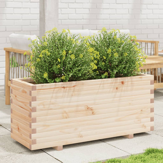 vidaXL Jardinera madera maciza de pino 110x40x49,5 cm