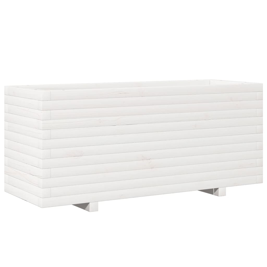 vidaXL Jardinera madera maciza de pino blanco 110x40x49,5 cm