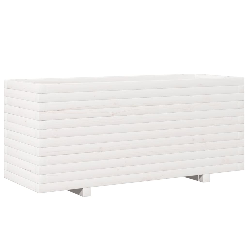 vidaXL Jardinera madera maciza de pino blanco 110x40x49,5 cm