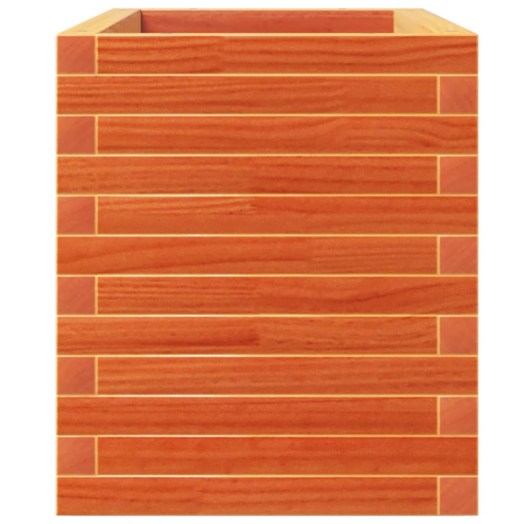 vidaXL Jardinera madera maciza de pino marrón cera 110x40x49,5 cm