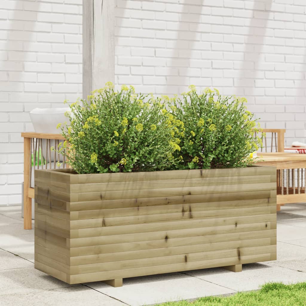 vidaXL Jardinera madera de pino impregnada 110x40x49,5 cm