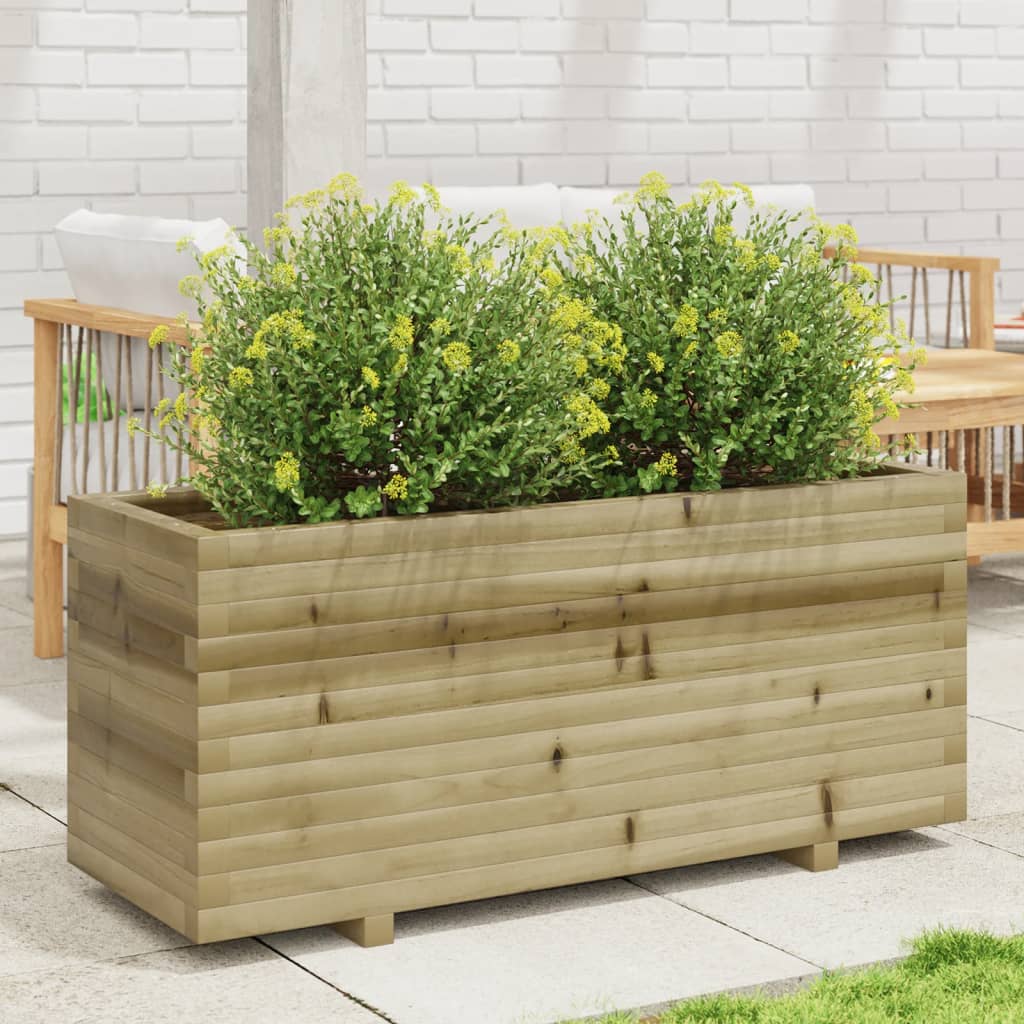 vidaXL Jardinera madera de pino impregnada 110x40x49,5 cm