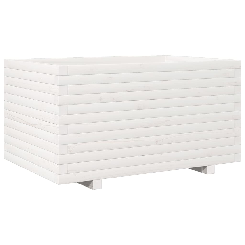 vidaXL Jardinera madera maciza de pino blanco 90x60x49,5 cm