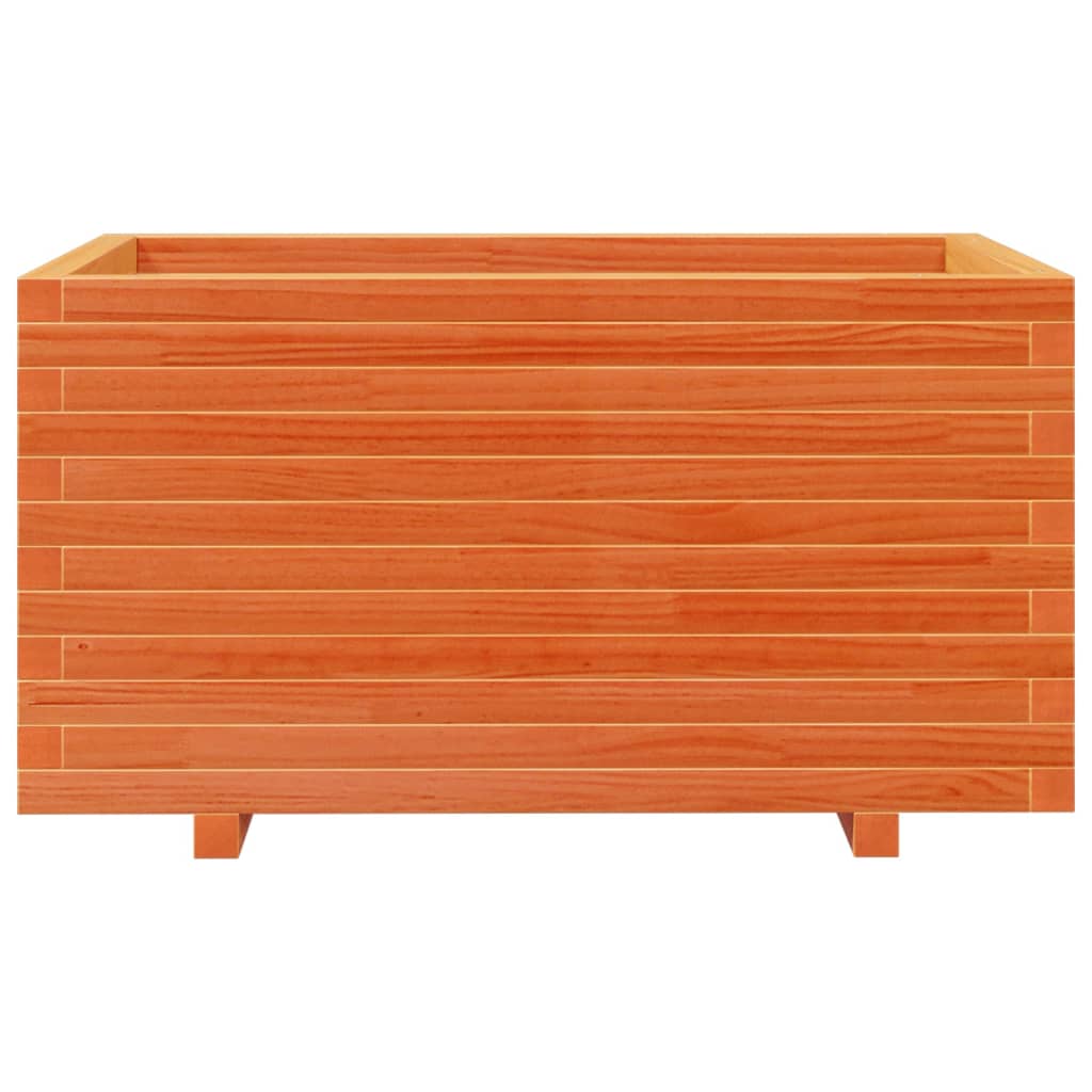 vidaXL Jardinera madera maciza de pino marrón cera 90x60x49,5 cm