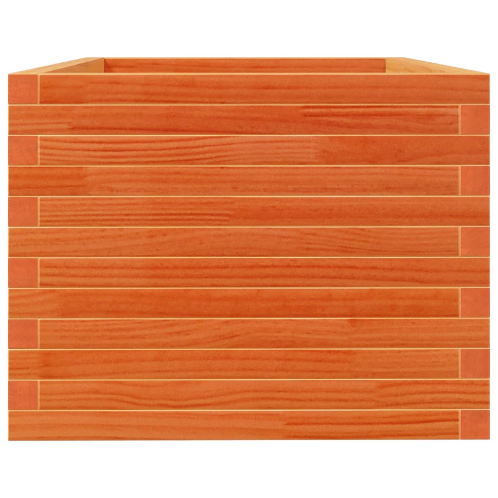 vidaXL Jardinera madera maciza de pino marrón cera 90x60x49,5 cm