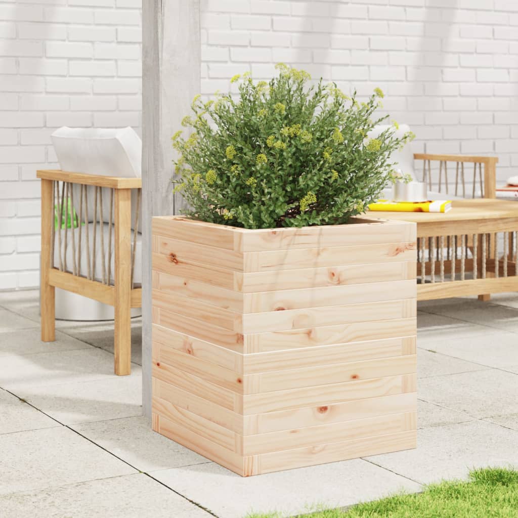 vidaXL Jardinera de madera maciza de pino 40x40x46 cm