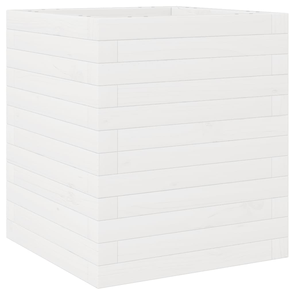 vidaXL Jardinera de madera maciza de pino blanca 40x40x46 cm