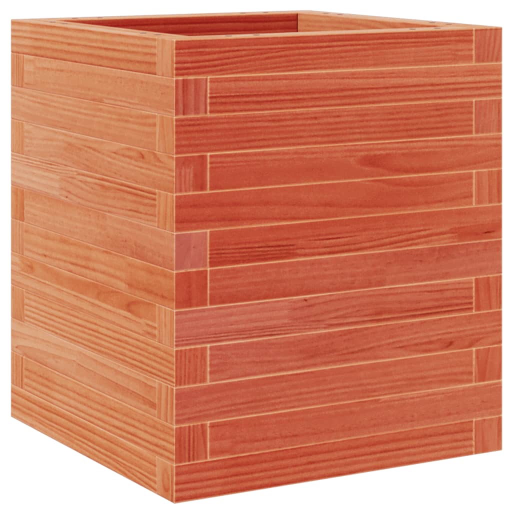 vidaXL Jardinera de madera maciza pino marrón cera 40x40x46 cm