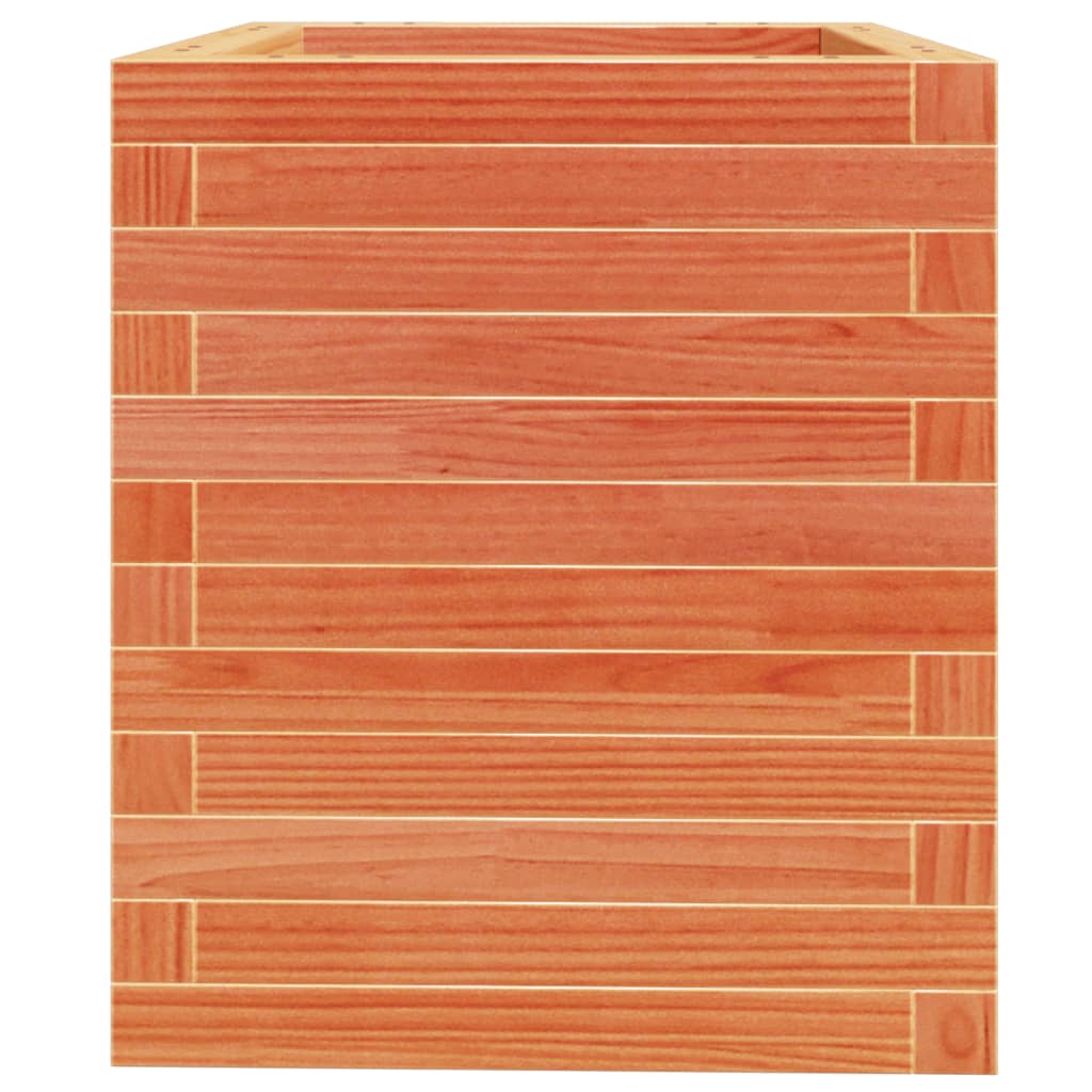 vidaXL Jardinera de madera maciza pino marrón cera 40x40x46 cm