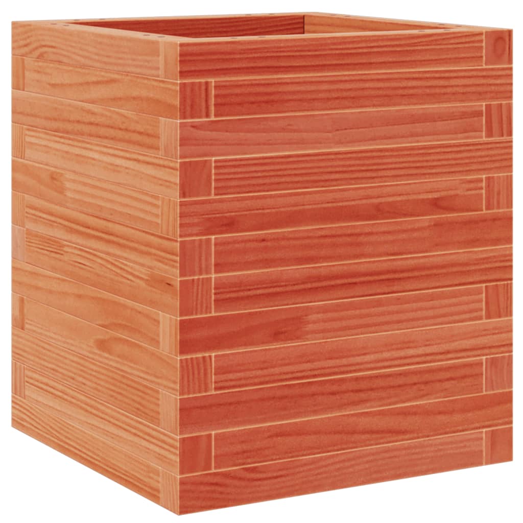 vidaXL Jardinera de madera maciza pino marrón cera 40x40x46 cm