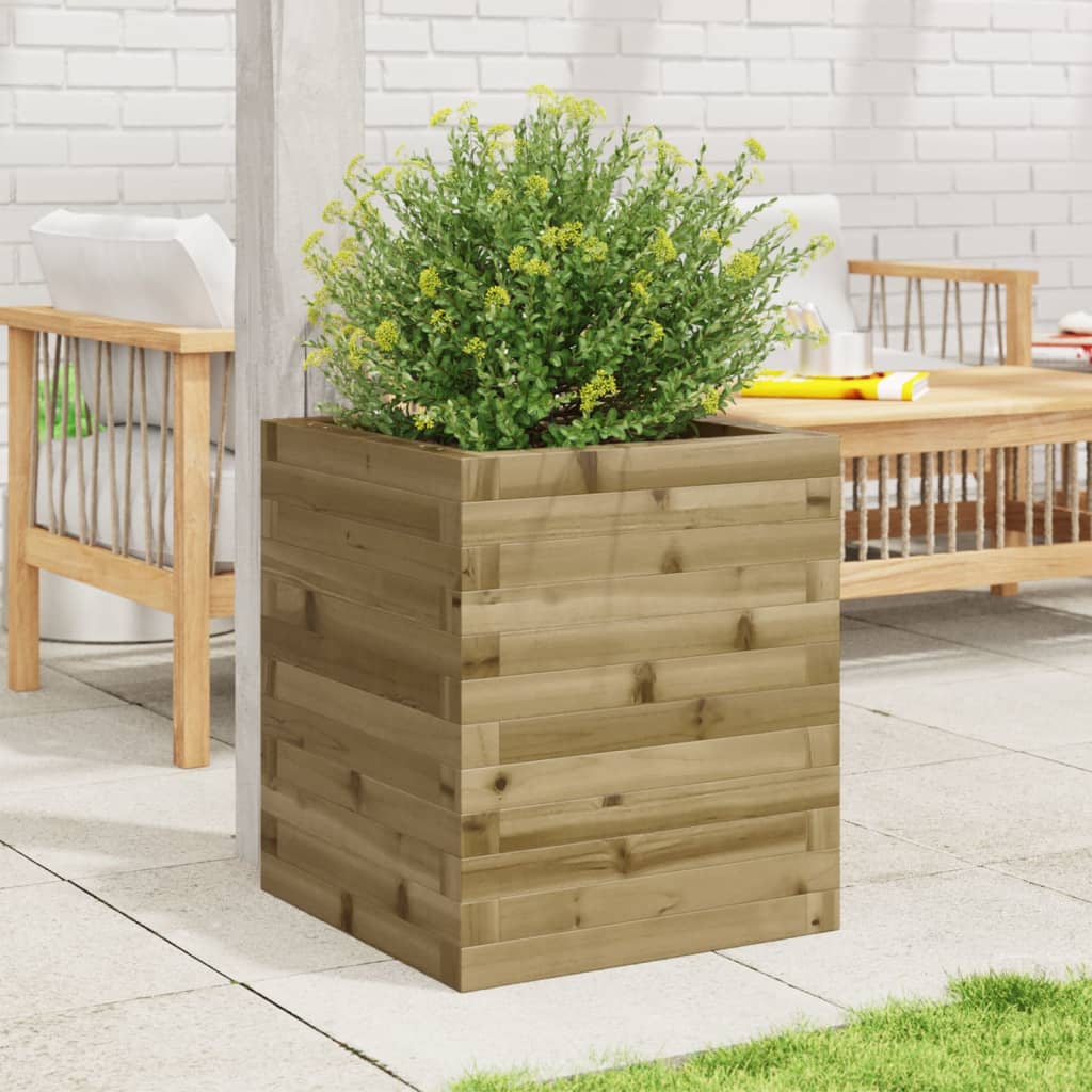 vidaXL Jardinera de madera de pino impregnada 40x40x46 cm