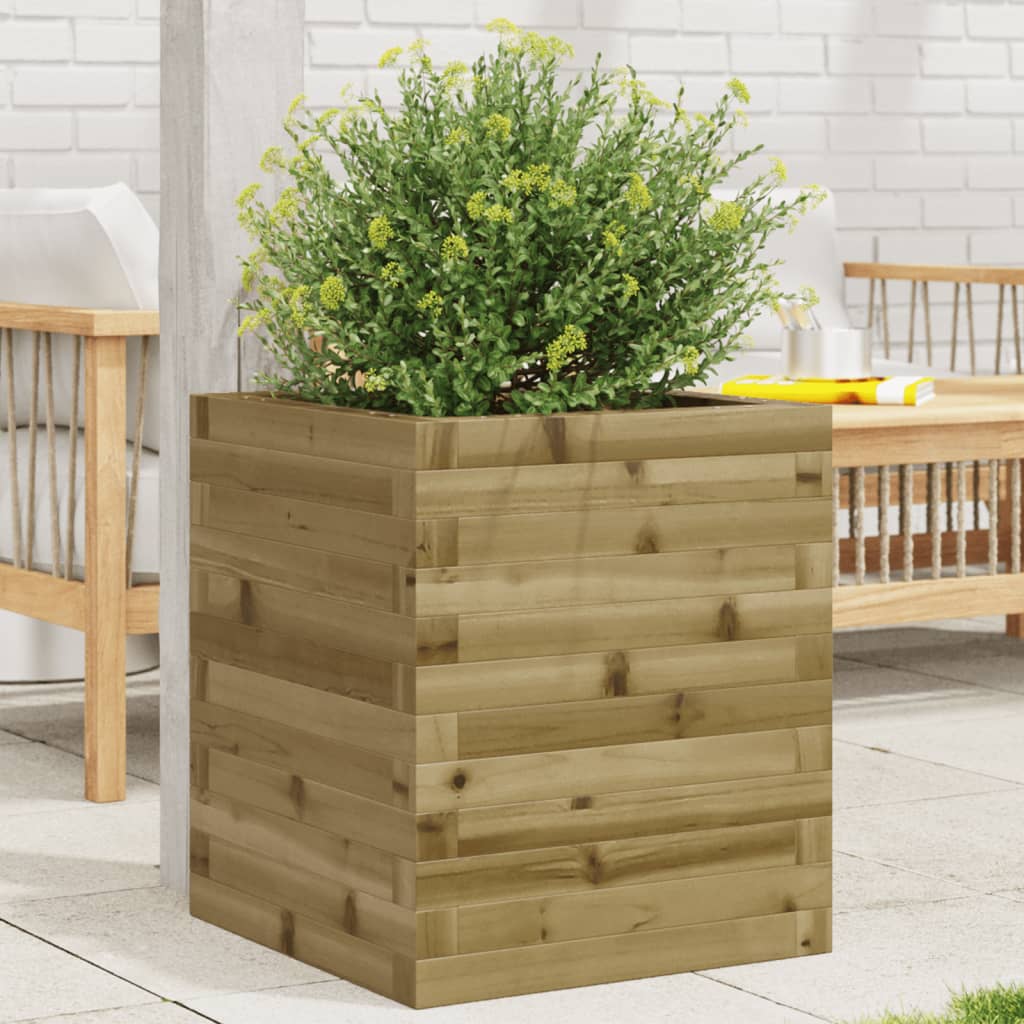 vidaXL Jardinera de madera de pino impregnada 40x40x46 cm