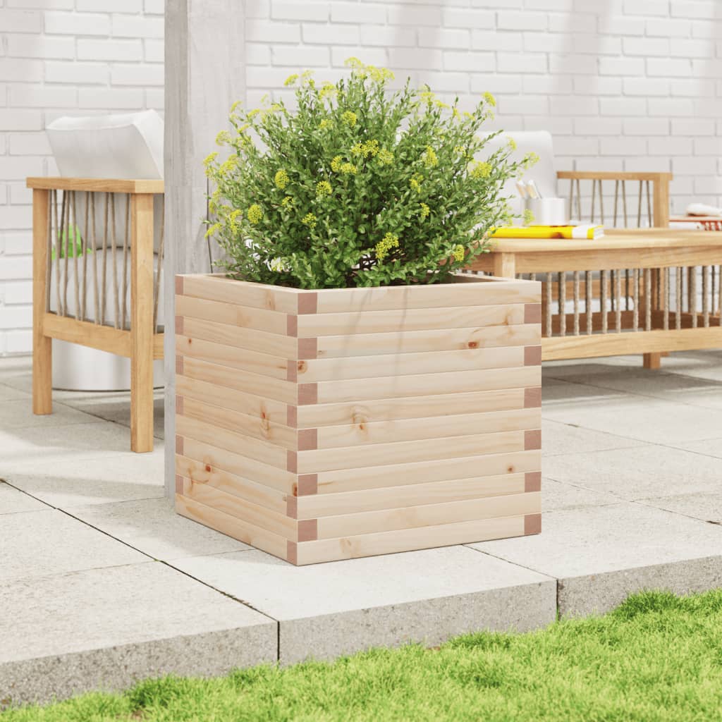 vidaXL Jardinera de madera maciza de pino 50x50x46 cm