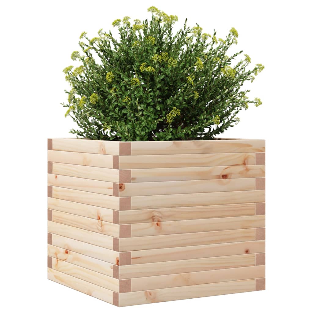 vidaXL Jardinera de madera maciza de pino 50x50x46 cm