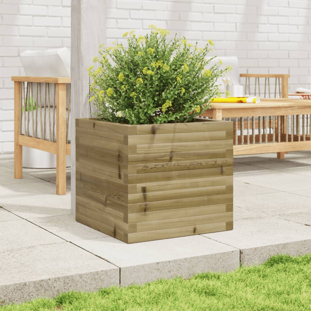 vidaXL Jardinera madera de pino impregnada 50x50x46 cm