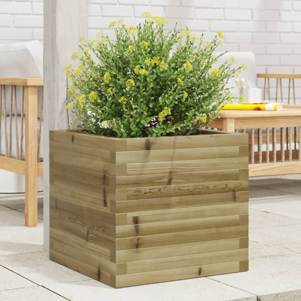 vidaXL Jardinera madera de pino impregnada 50x50x46 cm