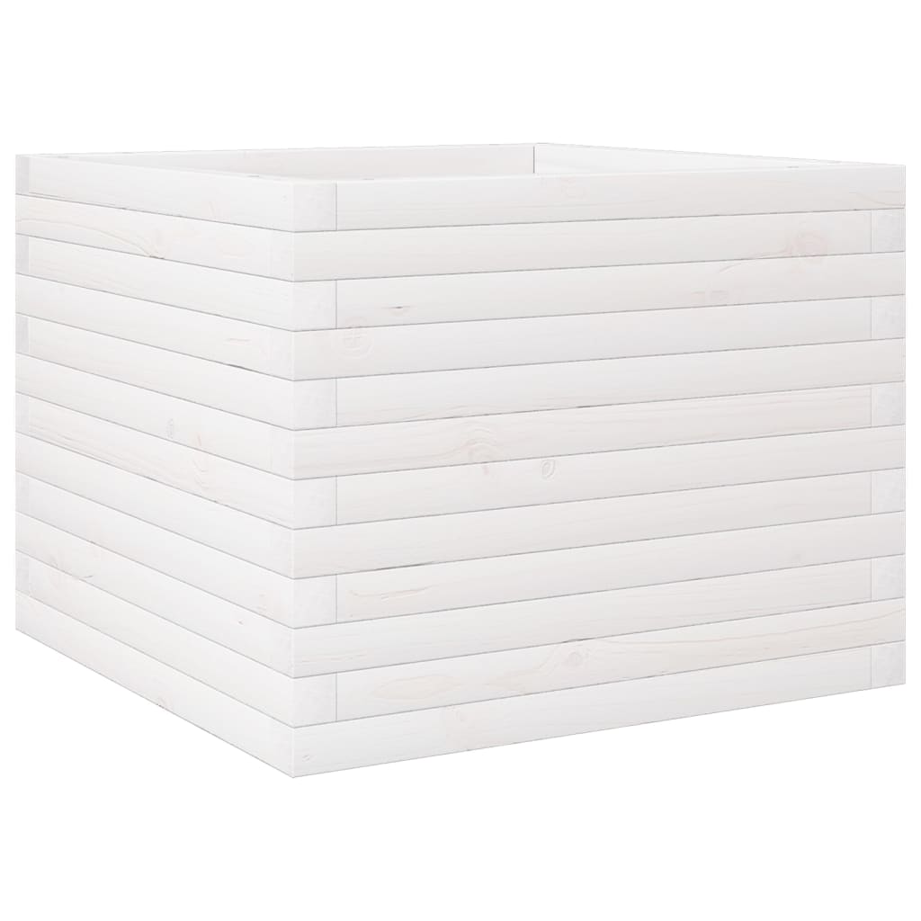 vidaXL Jardinera de madera maciza de pino blanca 60x60x46 cm