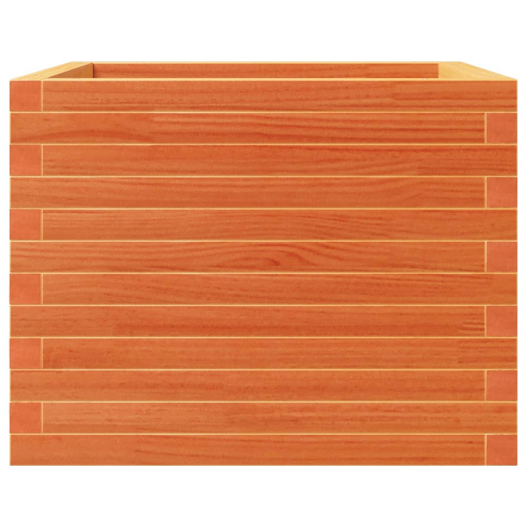 vidaXL Jardinera de madera maciza de pino marrón cera 60x60x46 cm