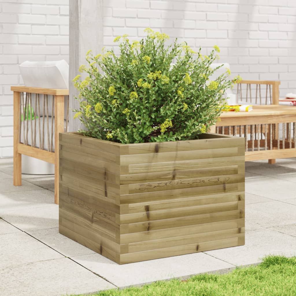 vidaXL Jardinera de madera de pino impregnada 60x60x46 cm