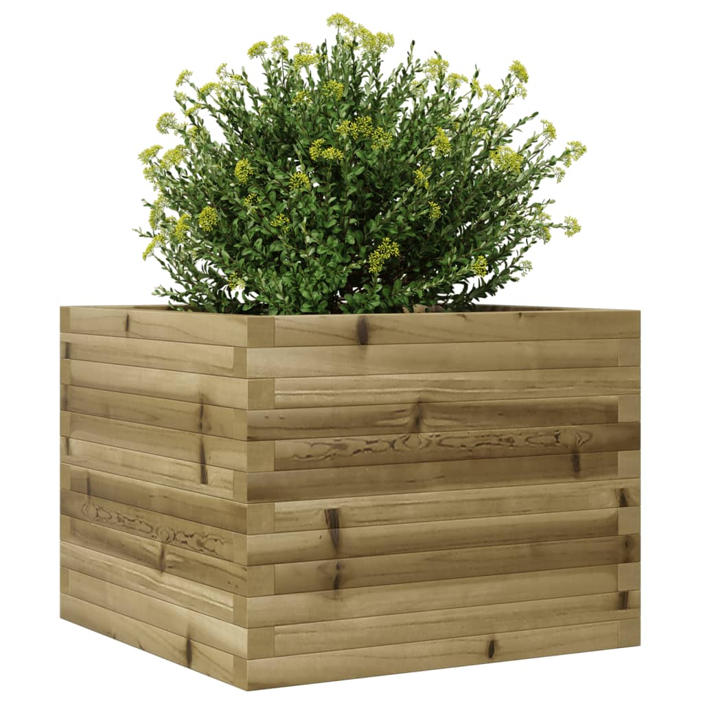 vidaXL Jardinera de madera de pino impregnada 60x60x46 cm