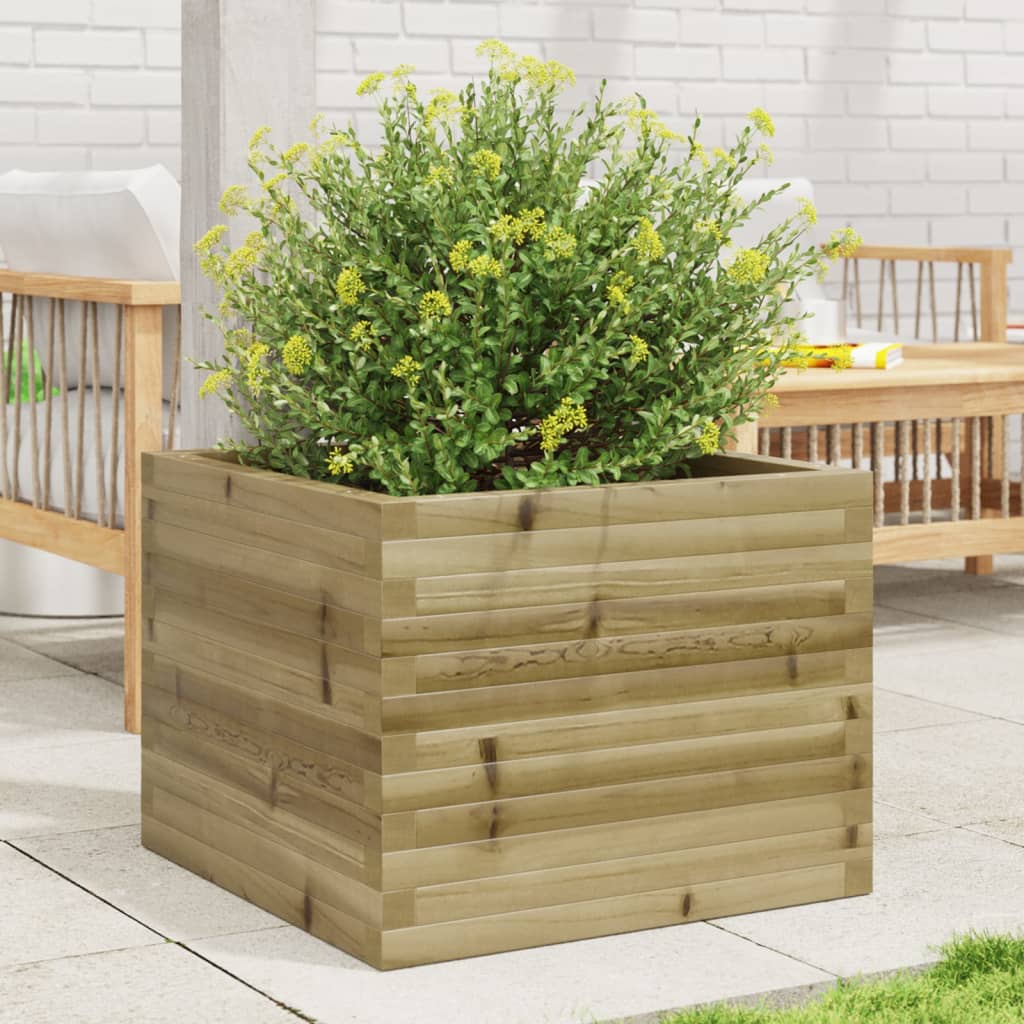 vidaXL Jardinera de madera de pino impregnada 60x60x46 cm