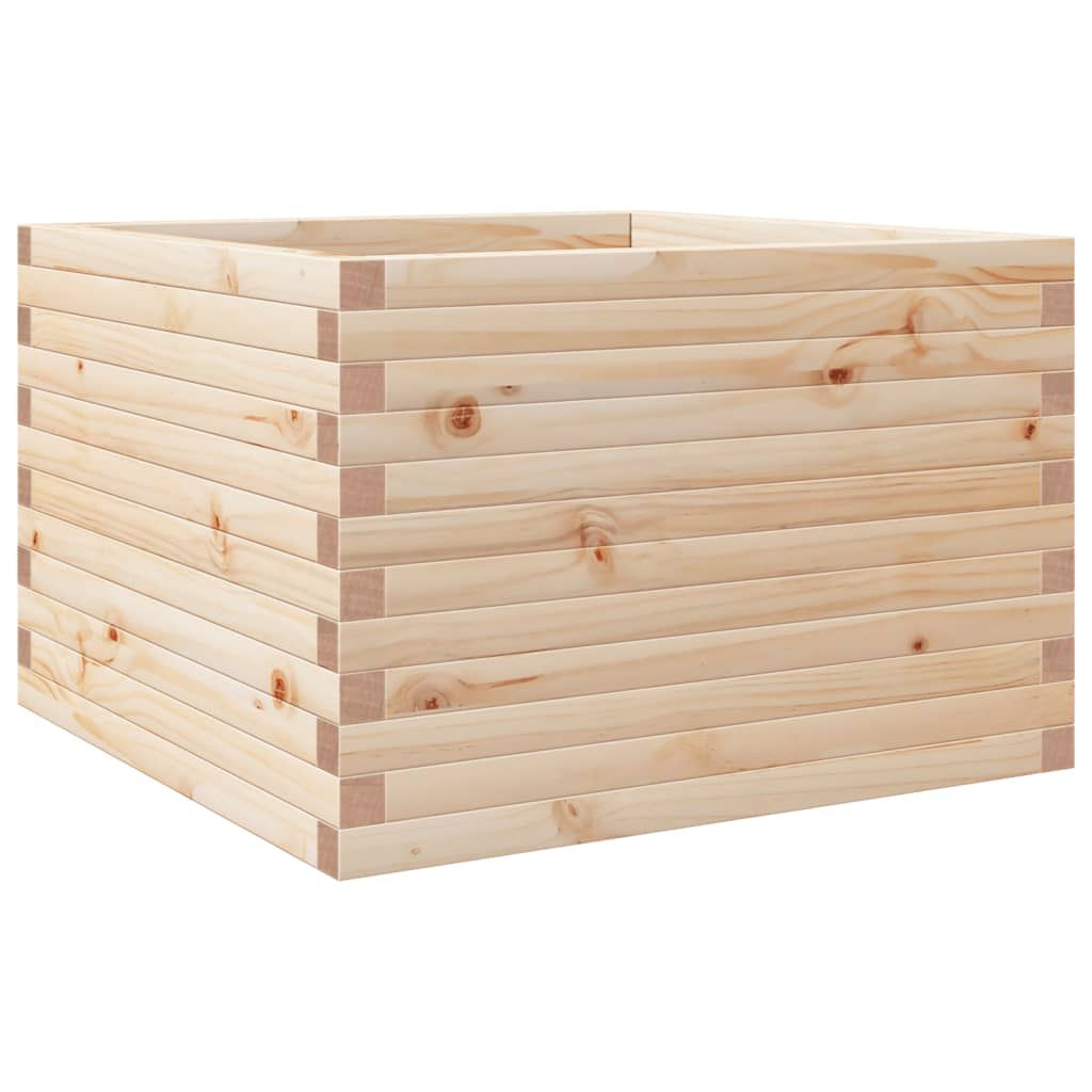 vidaXL Jardinera de madera maciza de pino 70x70x46 cm