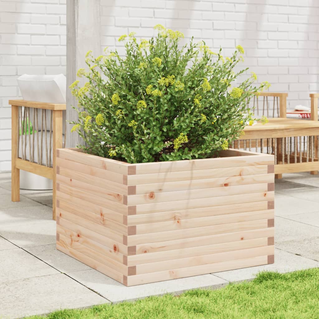 vidaXL Jardinera de madera maciza de pino 70x70x46 cm