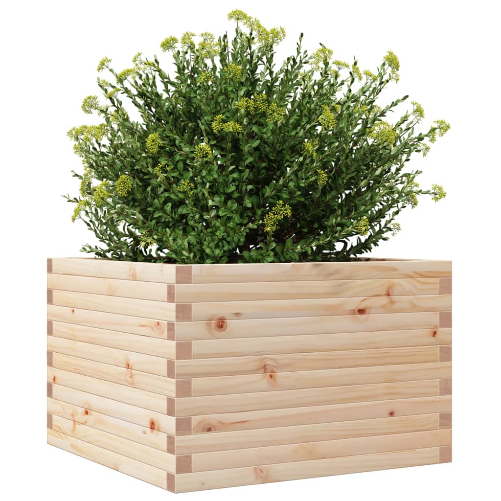 vidaXL Jardinera de madera maciza de pino 70x70x46 cm