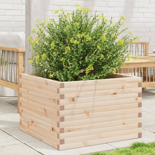 vidaXL Jardinera de madera maciza de pino 70x70x46 cm