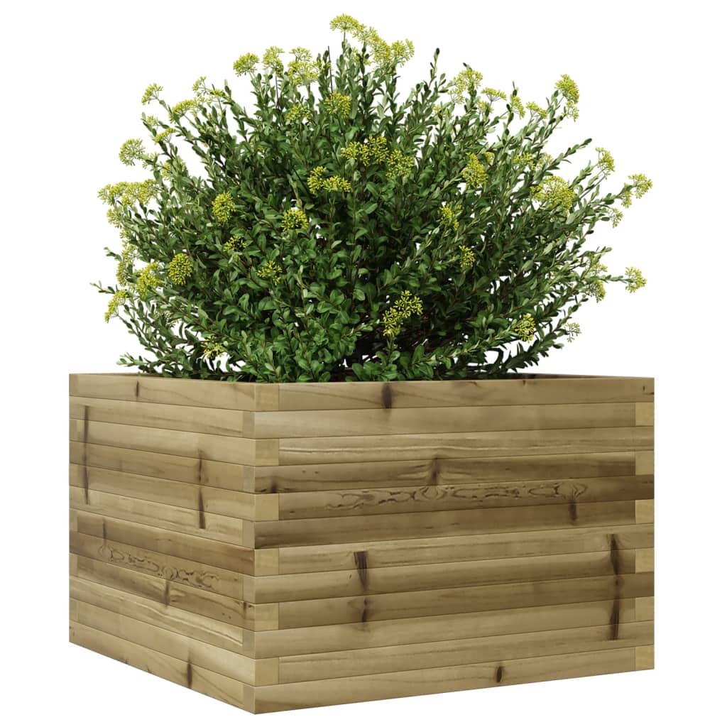 vidaXL Jardinera de madera de pino impregnada 70x70x46 cm