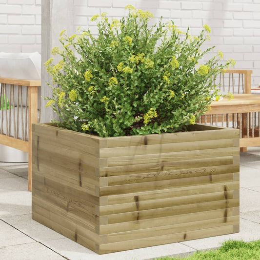 vidaXL Jardinera de madera de pino impregnada 70x70x46 cm