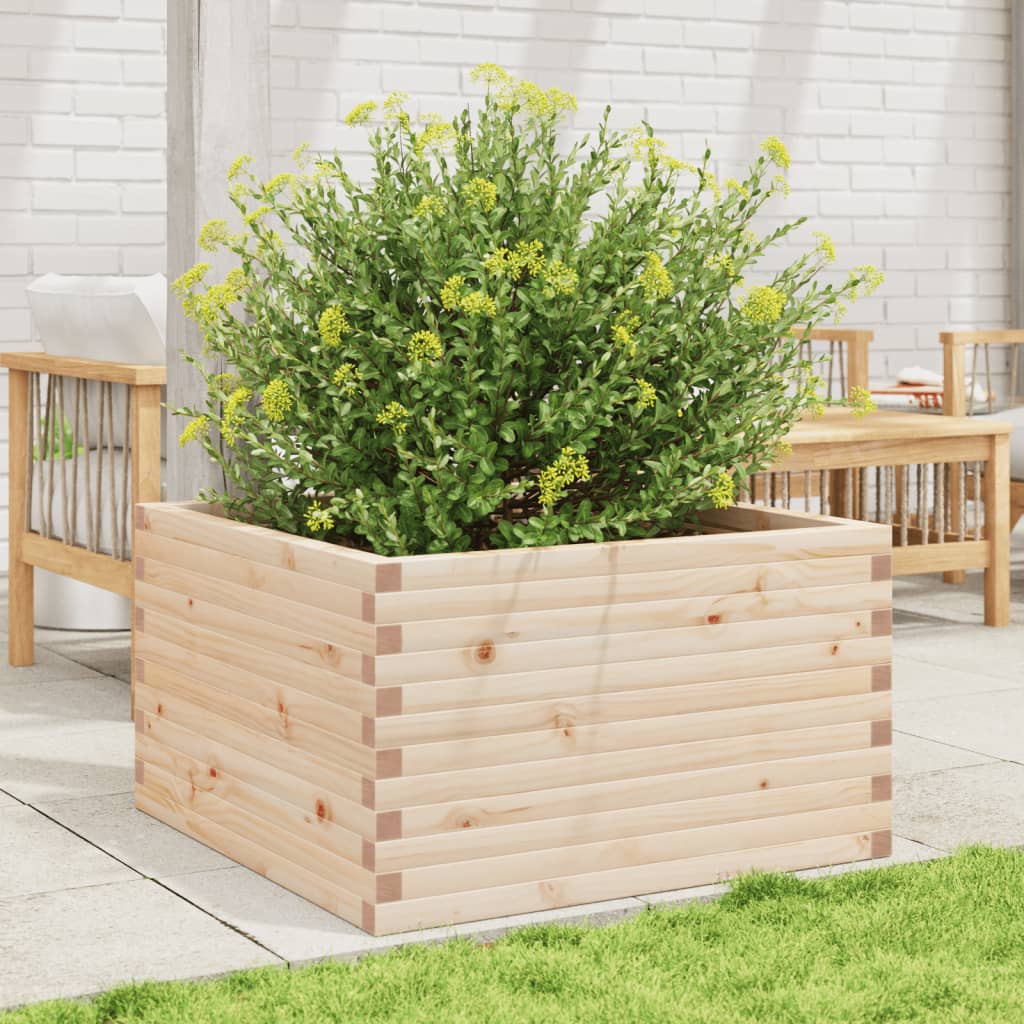 vidaXL Jardinera de madera maciza de pino 80x80x46 cm