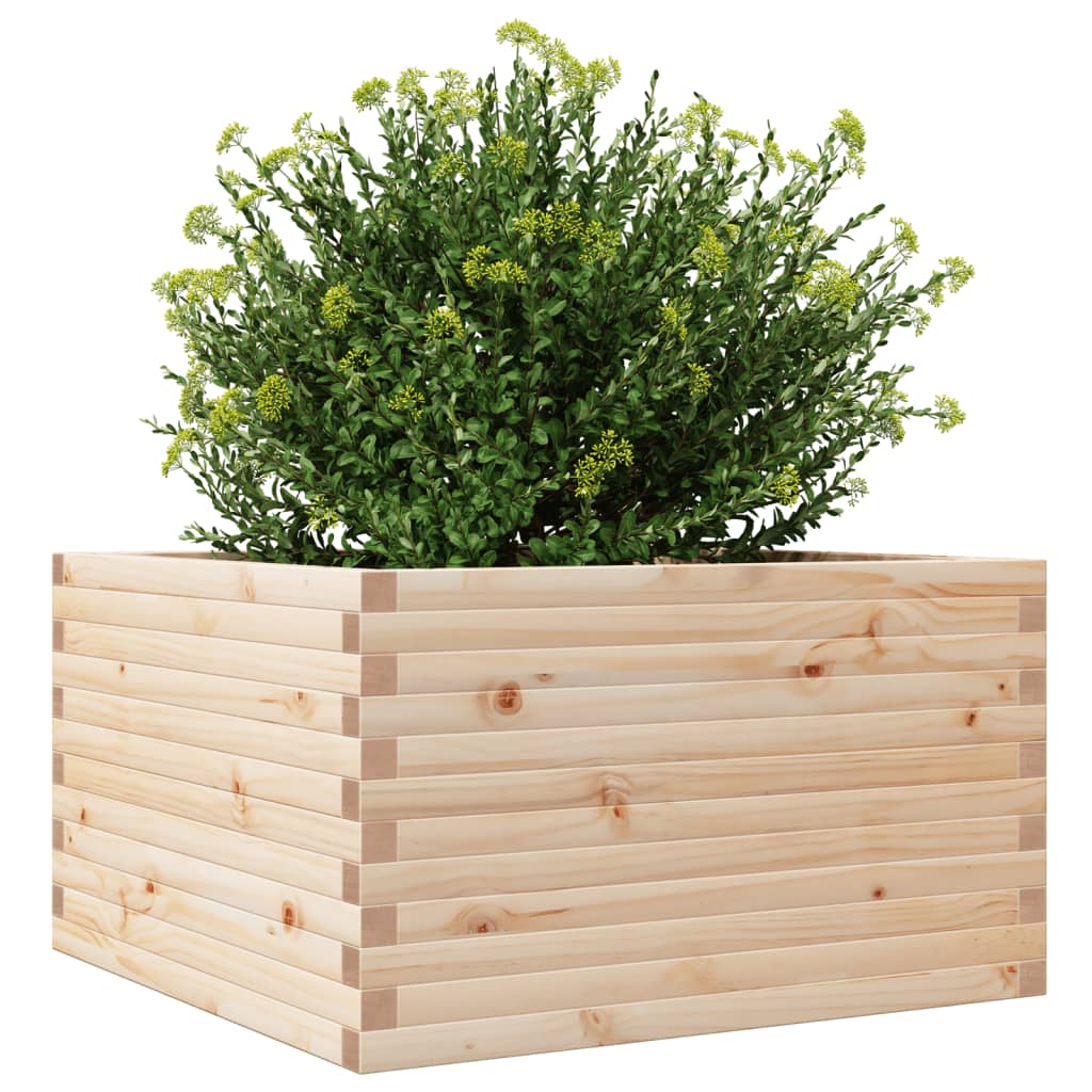 vidaXL Jardinera de madera maciza de pino 80x80x46 cm