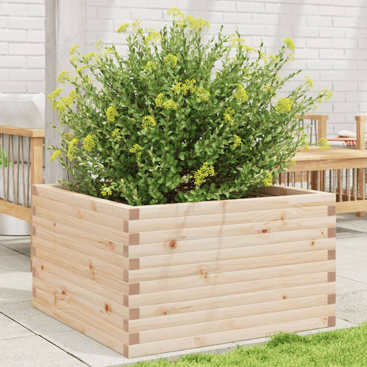 vidaXL Jardinera de madera maciza de pino 80x80x46 cm