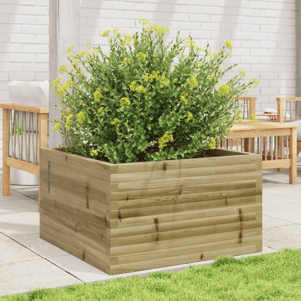 vidaXL Jardinera de madera de pino impregnada 80x80x46 cm