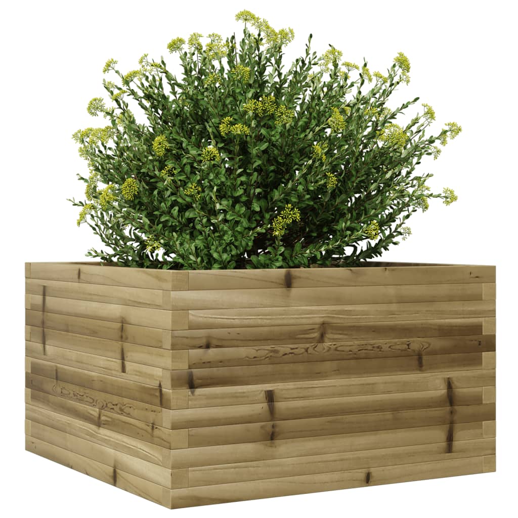 vidaXL Jardinera de madera de pino impregnada 80x80x46 cm