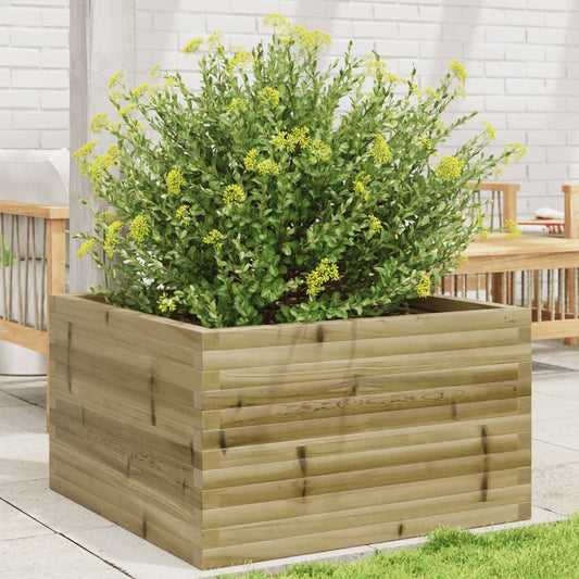 vidaXL Jardinera de madera de pino impregnada 80x80x46 cm