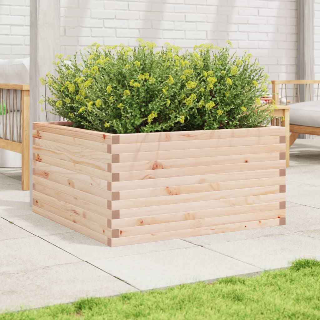 vidaXL Jardinera de madera maciza de pino 90x90x46 cm