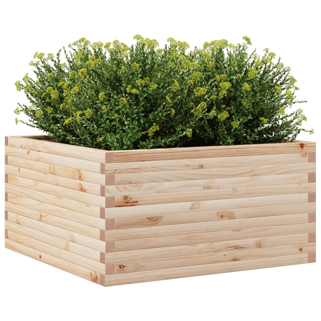 vidaXL Jardinera de madera maciza de pino 90x90x46 cm