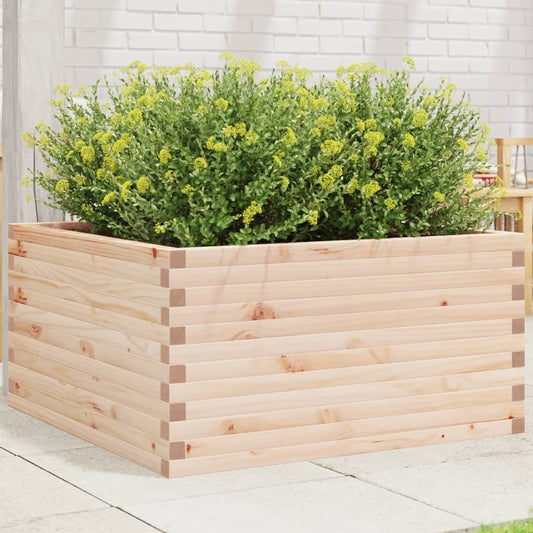 vidaXL Jardinera de madera maciza de pino 90x90x46 cm