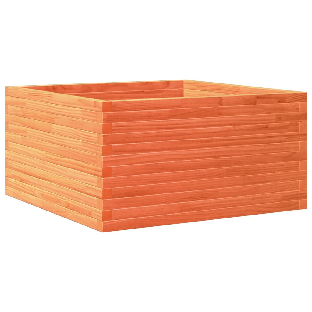 vidaXL Jardinera de madera maciza pino marrón cera 90x90x46 cm